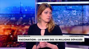 Maud Bregeon, porte-parole #LREM, annonce « 10 millions de primo-vaccinés »  à la mi-avril, dans #LaMatinaleWe